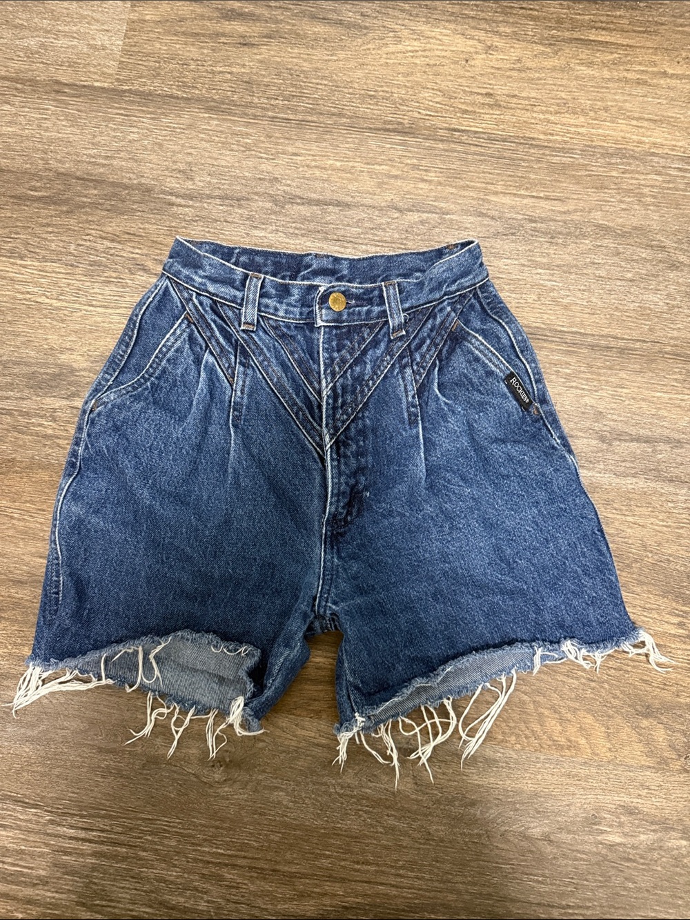 Rockies Women's Dark Blue High-Waist Denim Shorts